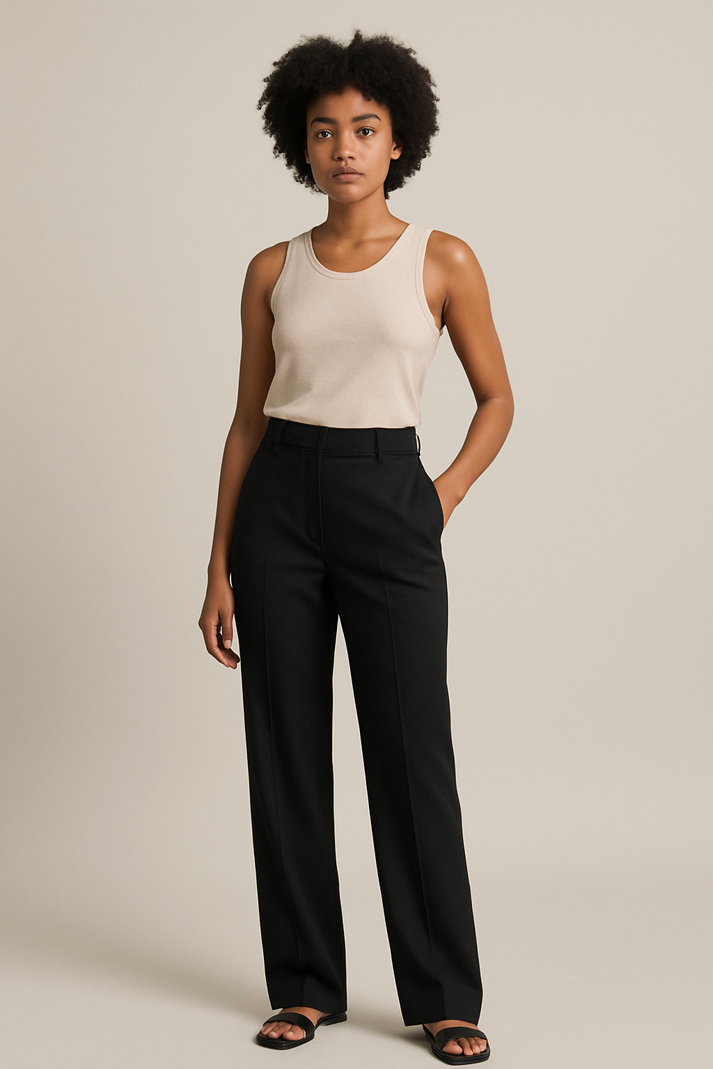 Anna | High-Waist Straight Trousers